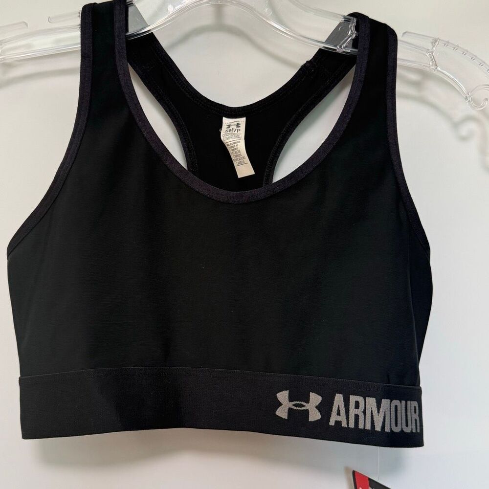 Under Armour black mid impact sport bra size small NWT